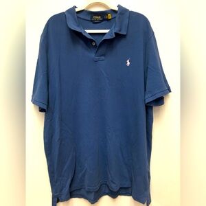 Ralph Lauren Polo Shirt Classic Fit XL Blue 100% Cotton Preppy Classic